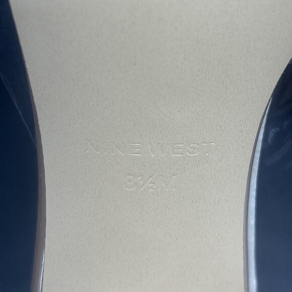 Nine West Abrah Womens 8.5 Tan Nude Patent Leather Ankle Strap Open Toe Sandals - Picture 6 of 9